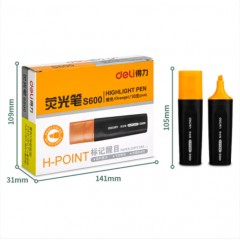 得力(deli) S600记号笔标记醒目荧光笔水性记号笔