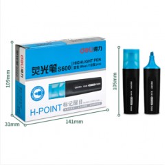 得力(deli) S600记号笔标记醒目荧光笔水性记号笔